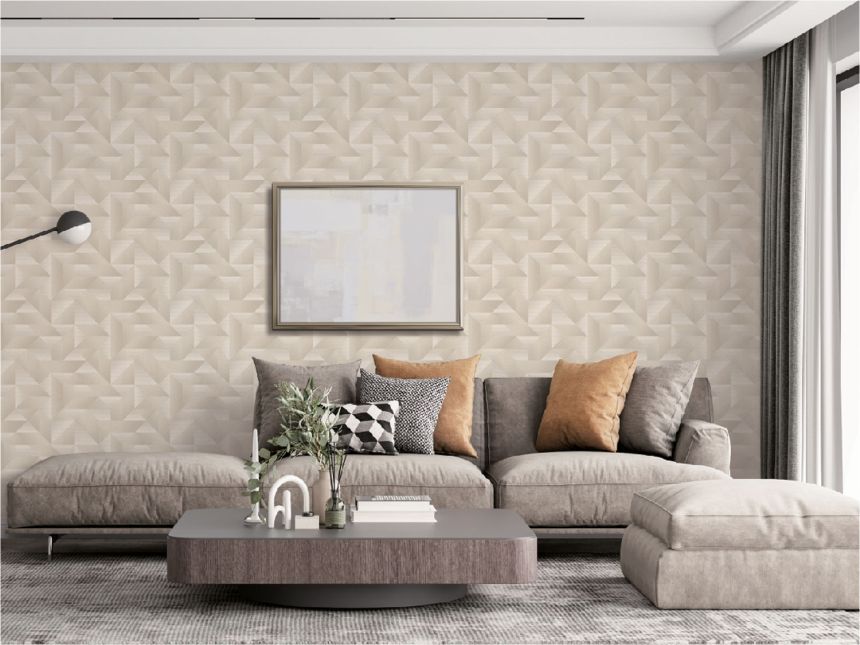 Brown geometric 3D wallpaper, TP422975, Exclusive Threads, Design ID
