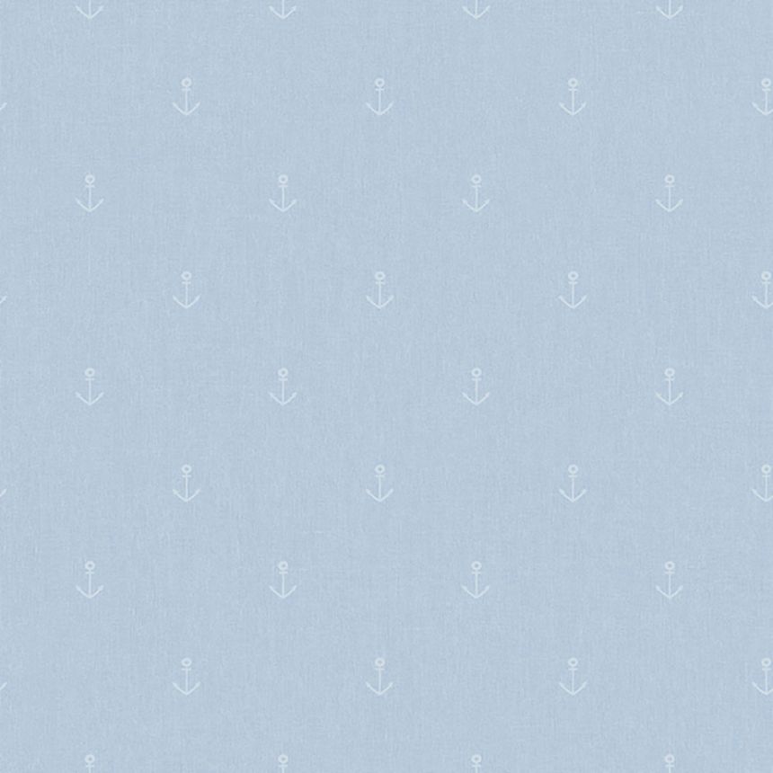 Non-woven light blue wallpaper with anchors A82801, My Kingdom, Ugépa