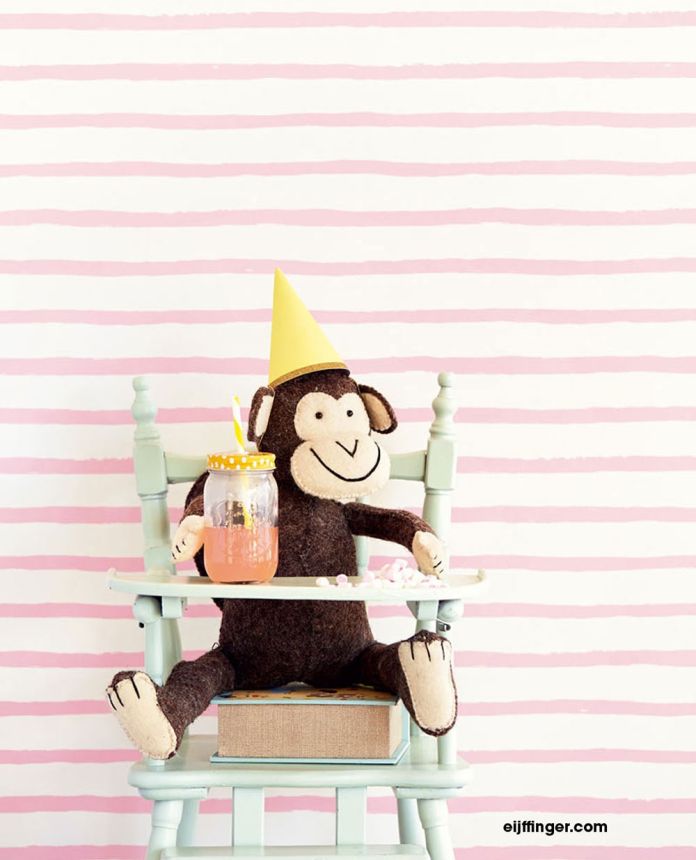 Striped wallpaper, pink stripe 364003, Wallpower Junior, Eijffinger