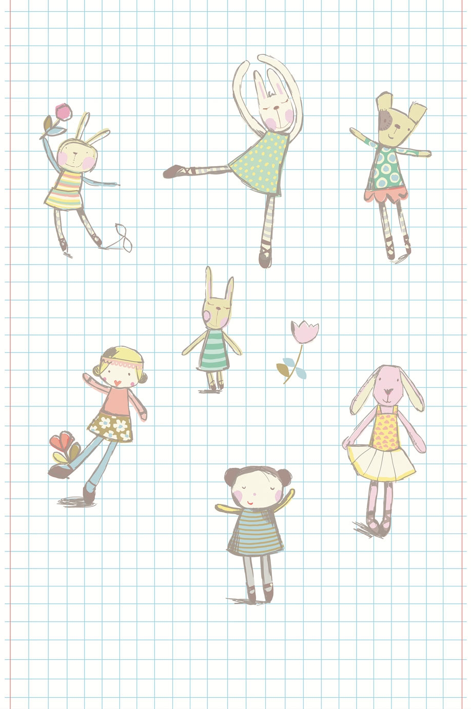 Non-woven wall mural Bunnies 364101, Wallpower Junior, Eijffinger