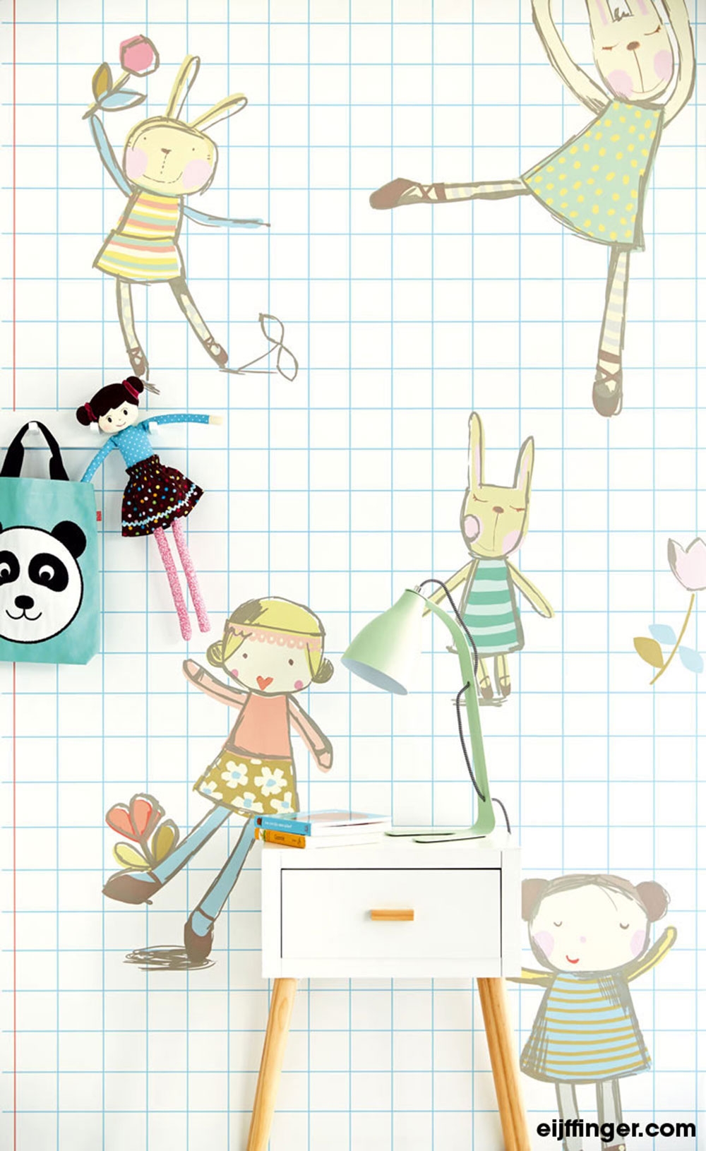 Non-woven wall mural Bunnies 364101, Wallpower Junior, Eijffinger