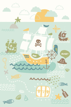 Wall mural for boys Pirates 364108, Wallpower Junior, Eijffinger