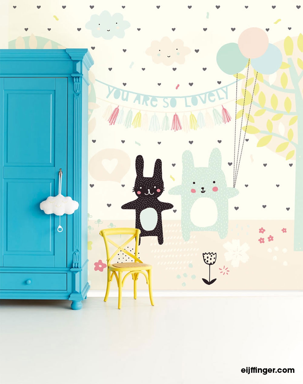 Children's wall mural with bunnies 364113, Wallpower Junior, Eijffinger