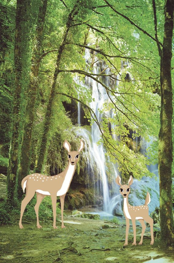 Wall mural -  Waterfall, deer 364135, Wallpower Junior, Eijffinger