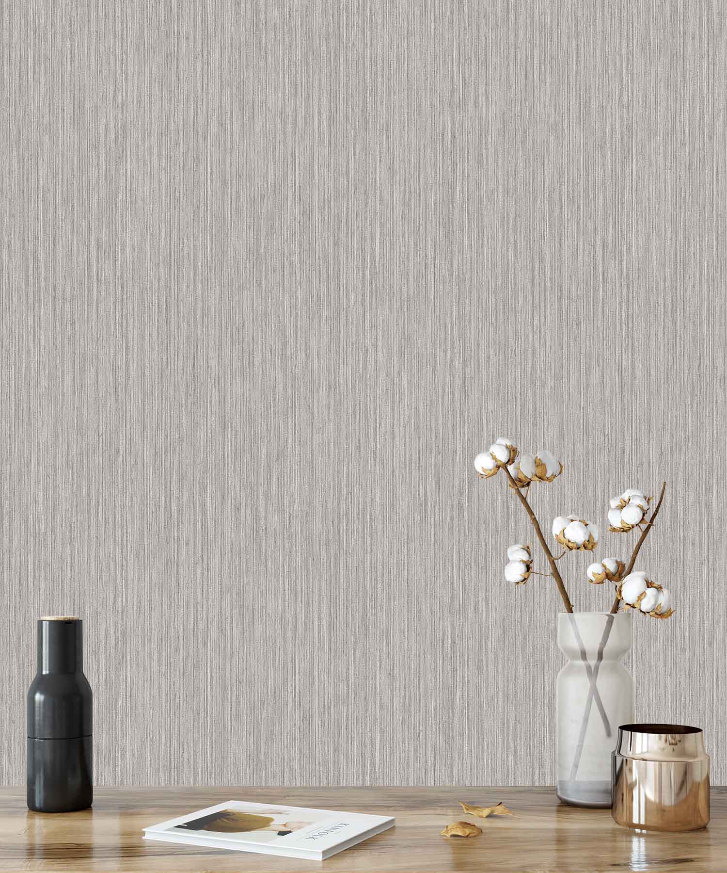 Non-woven wallpaper with vinyl, grey, BR24001, Breeze, Shade of Colour, Decoprint