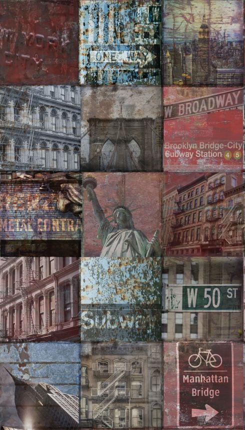 Wall mural New York Patchwork A40101, 159 x 280 cm, Enthusiast, Murals, Grandeco