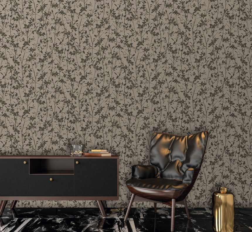 Wallpaper with plant pattern MO22871, Moments, Decoprint