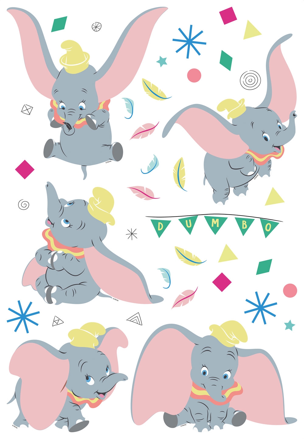 Children's wall sticker na zeď DK 1735, Disney, Dumbo, AG Design