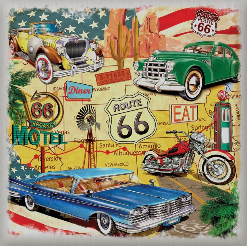 Self-adhesive wall decoration SS 3850, USA Cars Moto Mix, AG Design