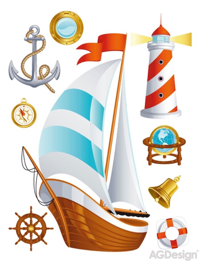 Children's wall sticker K 0828, Ship, AG Design