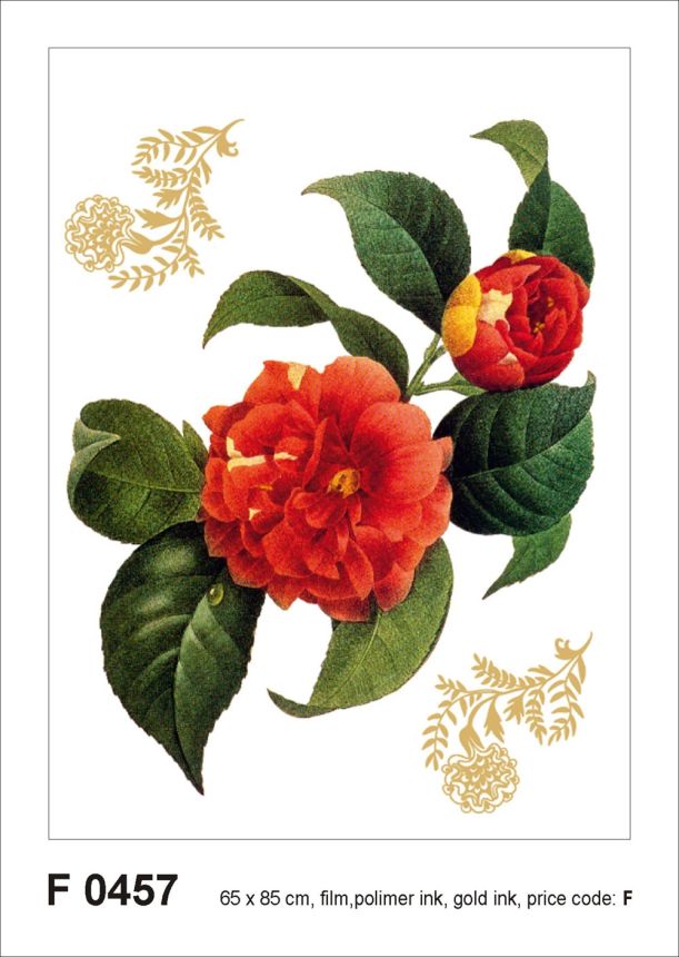 Self-adhesive wall decoration F 0457, Red flowers, AG Design