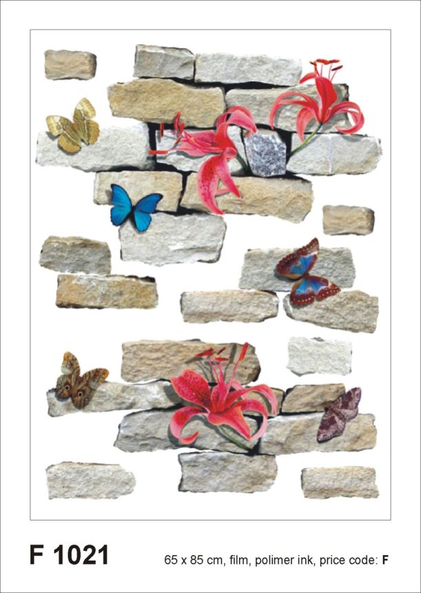 Self-adhesive wall decoration F 1021, Flowers a Butterflies, AG Design
