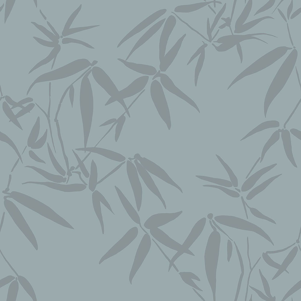 Gray green wallpaper, metallic bamboo leaves 347737, City Chic, Origin