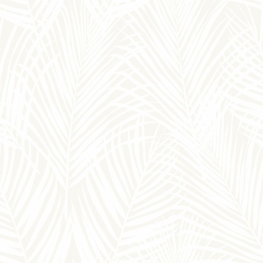Metallic cream wallpaper, white palm leaves 347741, City Chic, Origin 