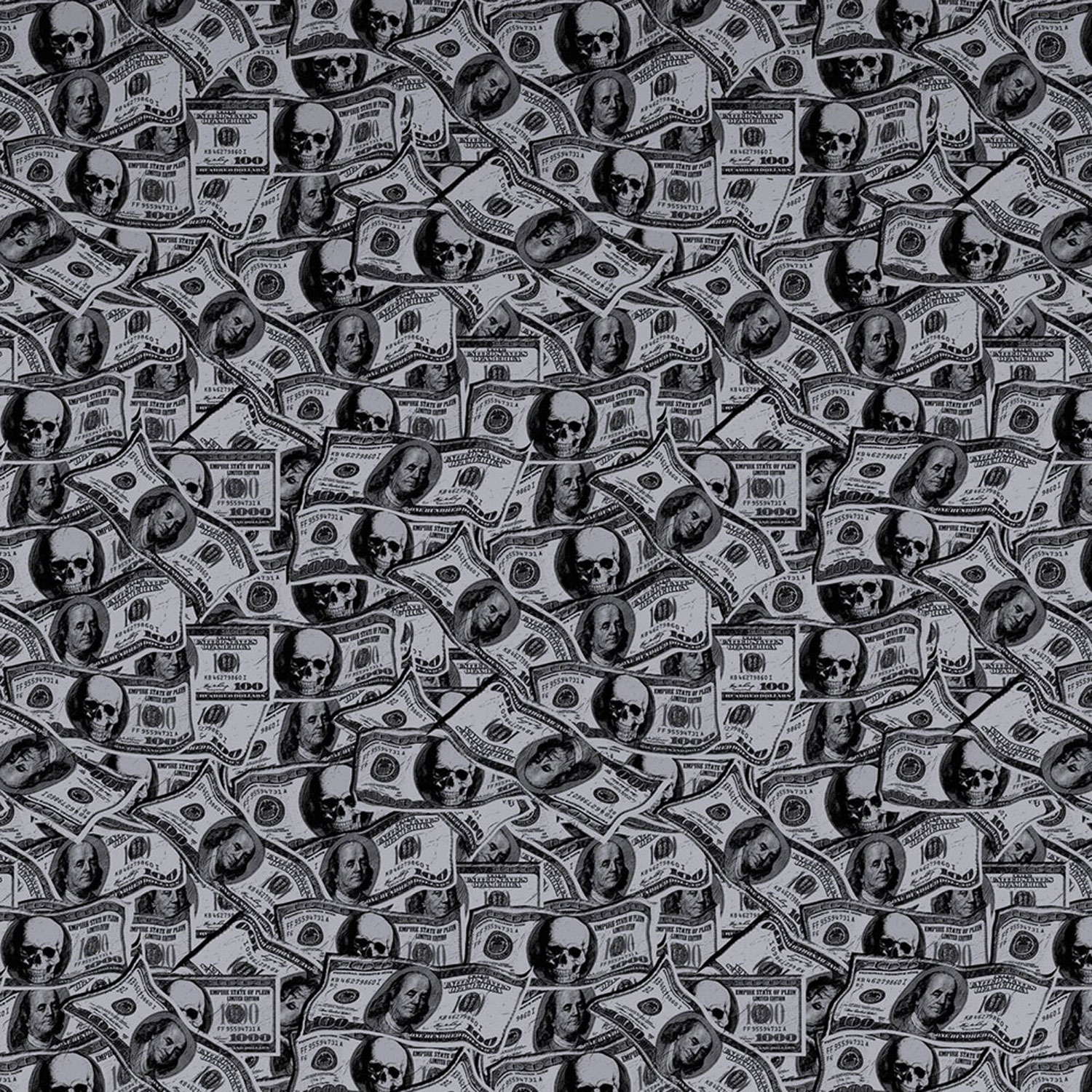 Gray wall mural with banknotes  Z8088 Philipp Plein, Zambaiti Parati