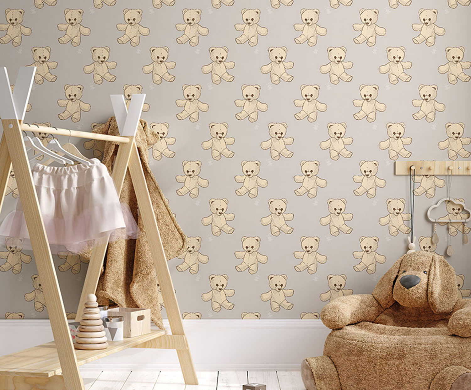 Pink luxury wall mural teddy bears Z80093 Philipp Plein, Zambaiti Parati