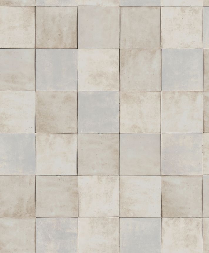 Grey-blue geometric washable wallpaper 45711 Zellige, Marburg