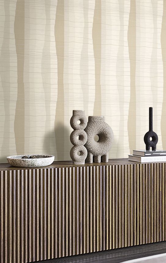 Luxury cream striped wallpaper 72938, Zen, Emiliana Parati 