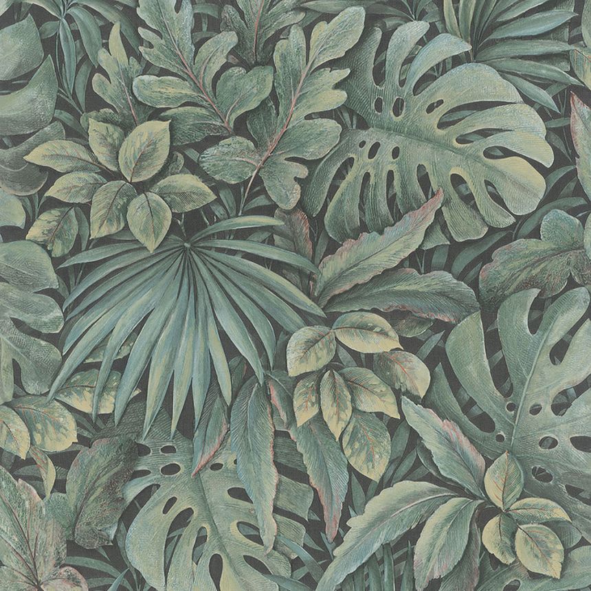 Luxury green wallpaper with leaves 33304, Botanica, Marburg