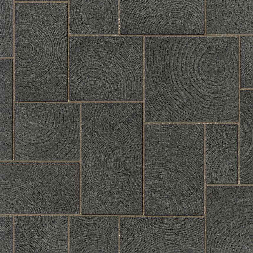 Black wood effect wallpaper 33223, Natural Opulence, Marburg