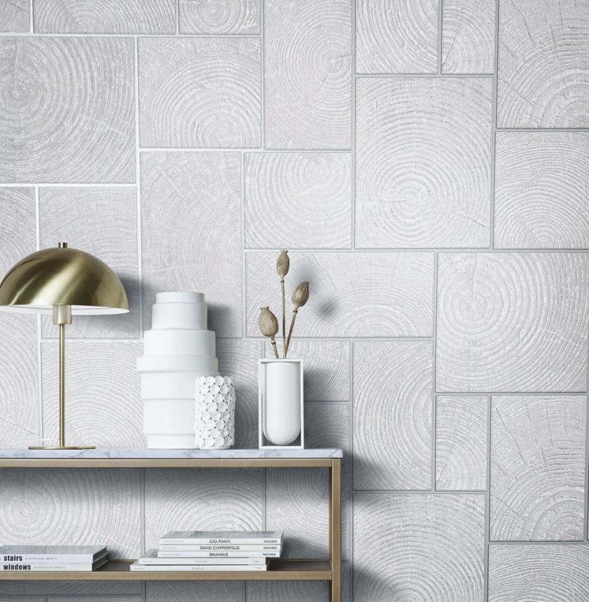 Grey-white wood effect wallpaper 33226, Natural Opulence, Marburg