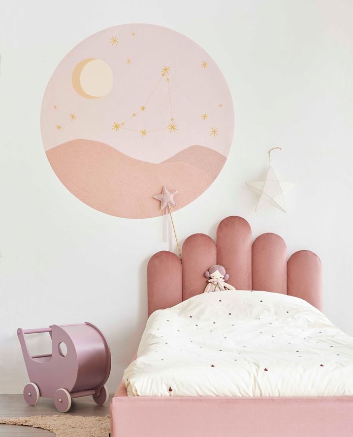 Pink circular wallpaper, Capricorn Constellation 323111, Explore, Eijffinger, diameter 115 cm