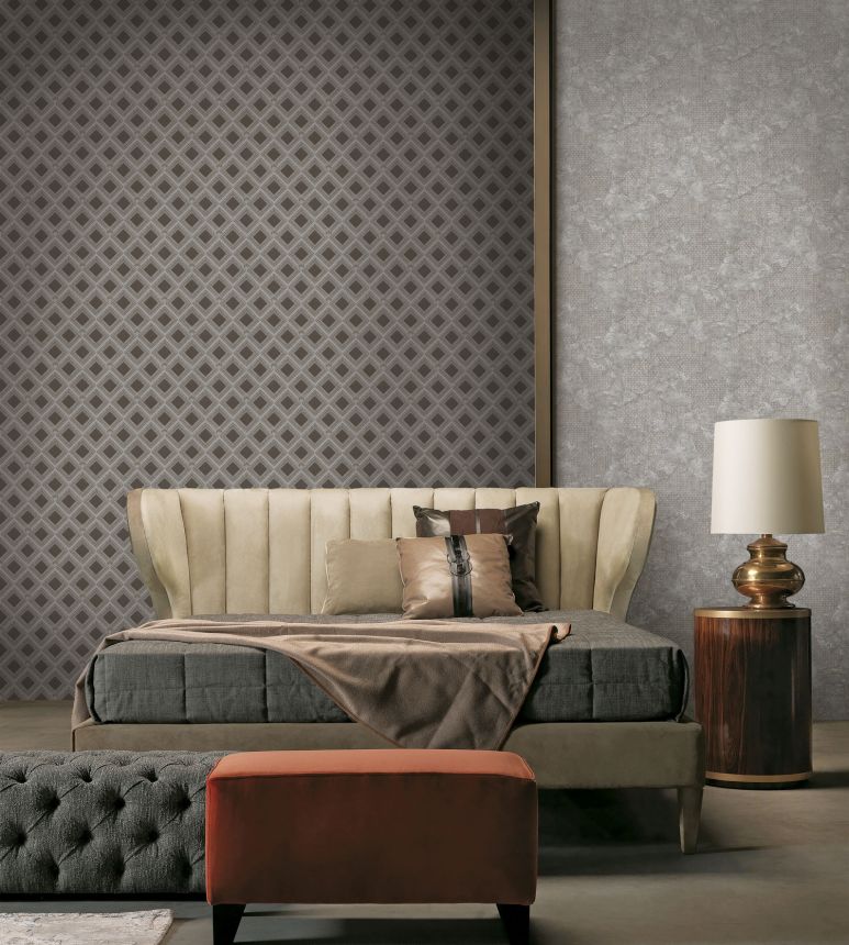 Luxury brown-silver geometric non-woven wallpaper, GF62061, Gianfranco Ferre´Home N.3, Emiliana Parati
