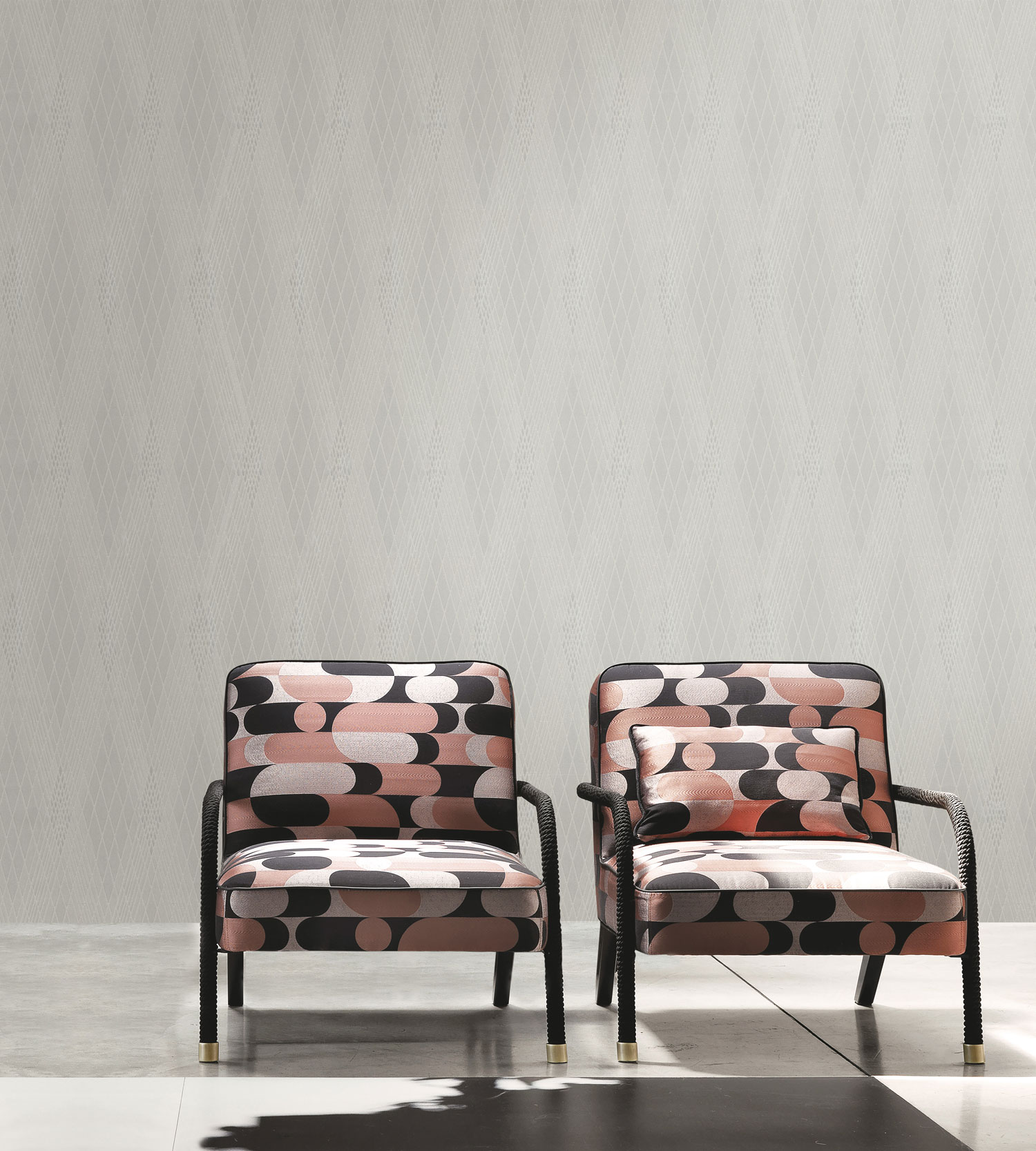 Luxury silver geometric non-woven wallpaper, GF62084, Gianfranco Ferre´Home N.3, Emiliana Parati