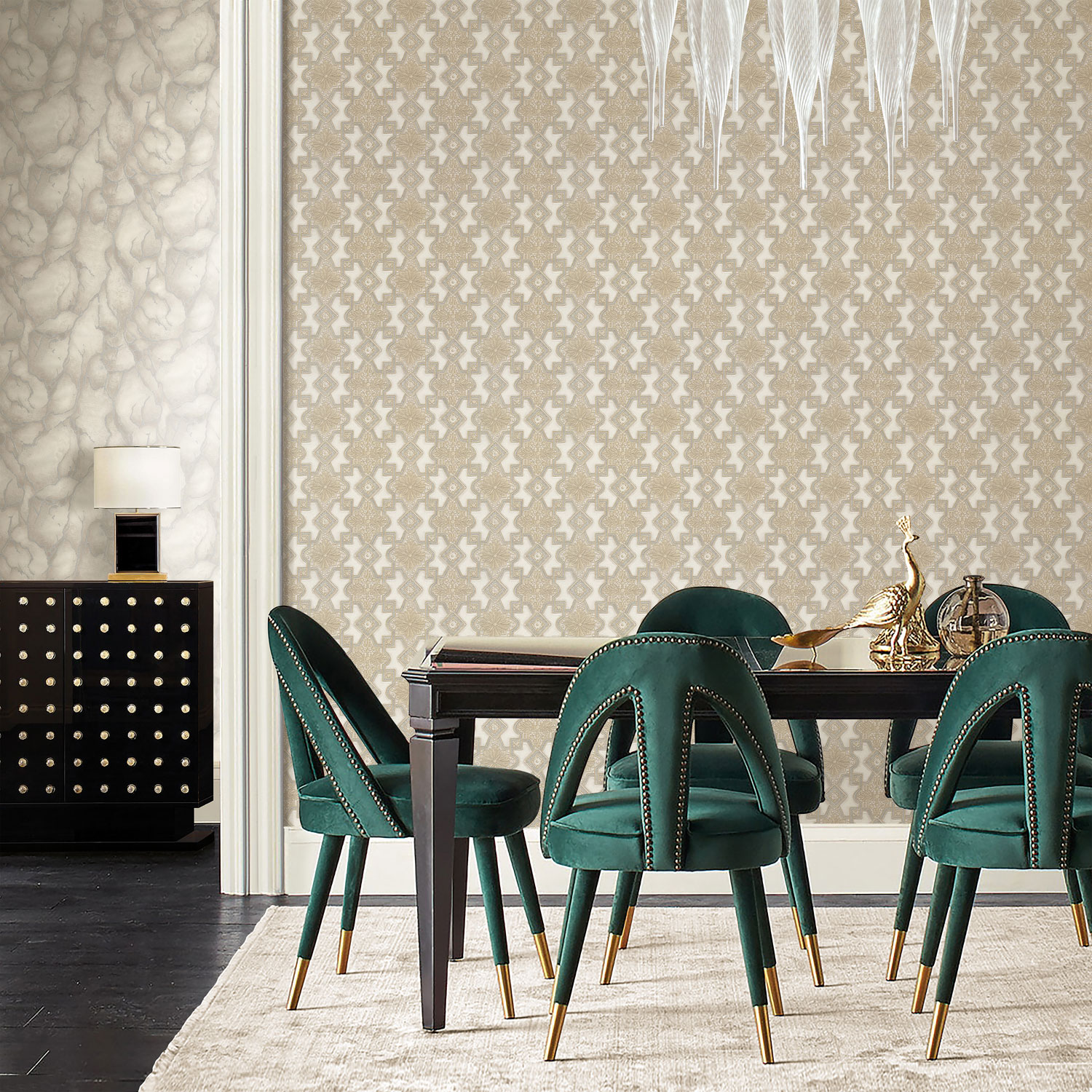 Luxury beige-silver non-woven wallpaper, stone imitation, 86030, Valentin Yudashkin 5, Emiliana Parati