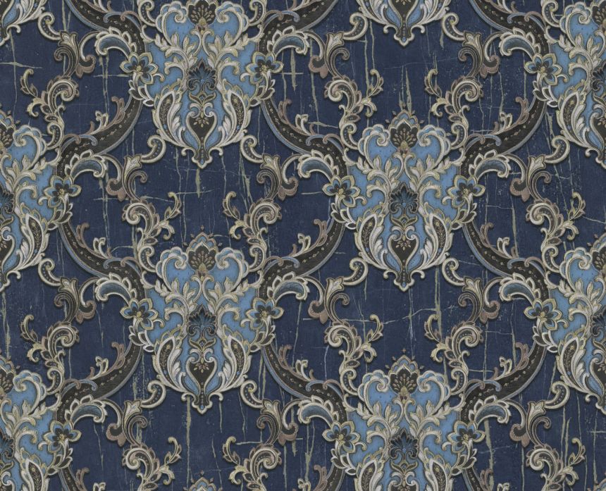 Luxury blue-gold non-woven wallpaper, baroque ornaments, 86065, Valentin Yudashkin 5, Emiliana Parati