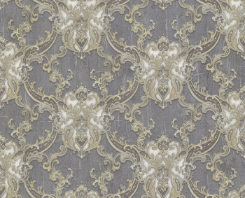 Luxury silver-gold non-woven wallpaper, baroque ornaments, 86068, Valentin Yudashkin 5, Emiliana Parati