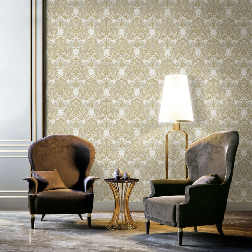 Luxury gold non-woven wallpaper, baroque ornamental pattern, 86076, Valentin Yudashkin 5, Emiliana Parati