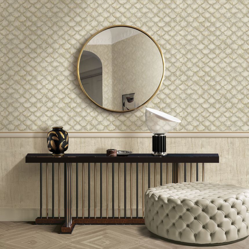 Luxury cream-silver wallpaper with geometric pattern, 86095, Valentin Yudashkin 5, Emiliana Parati