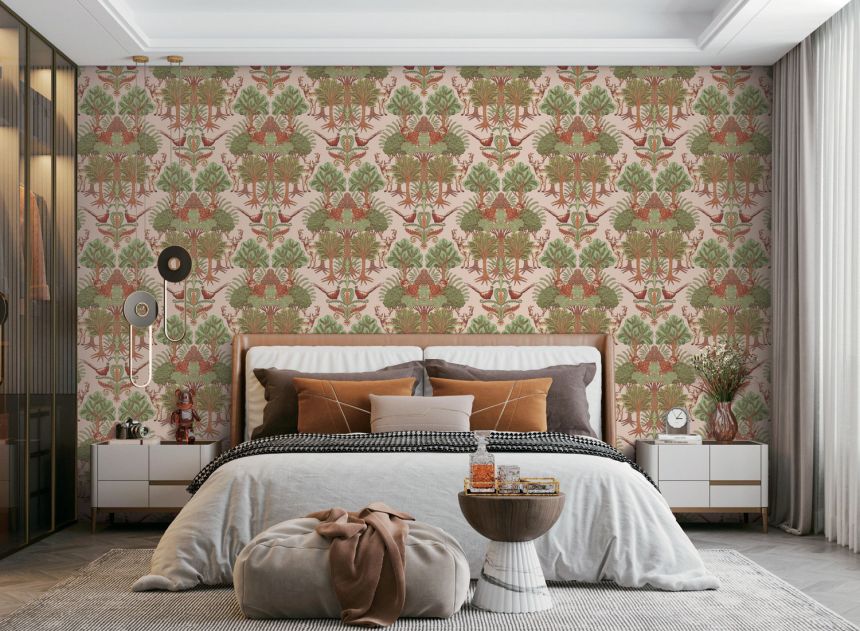 Luxury wallpaper, trees, animals, TP422304, Tapestry, Design ID