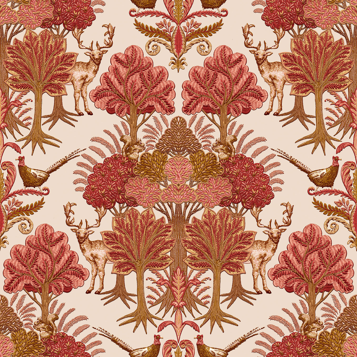 Luxury wallpaper, trees, animals, TP422304, Tapestry, Design ID