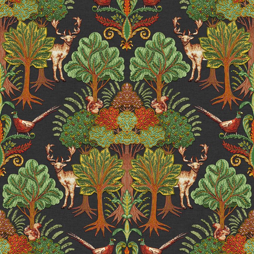 Luxury wallpaper, trees, animals, TP422306, Tapestry, Design ID