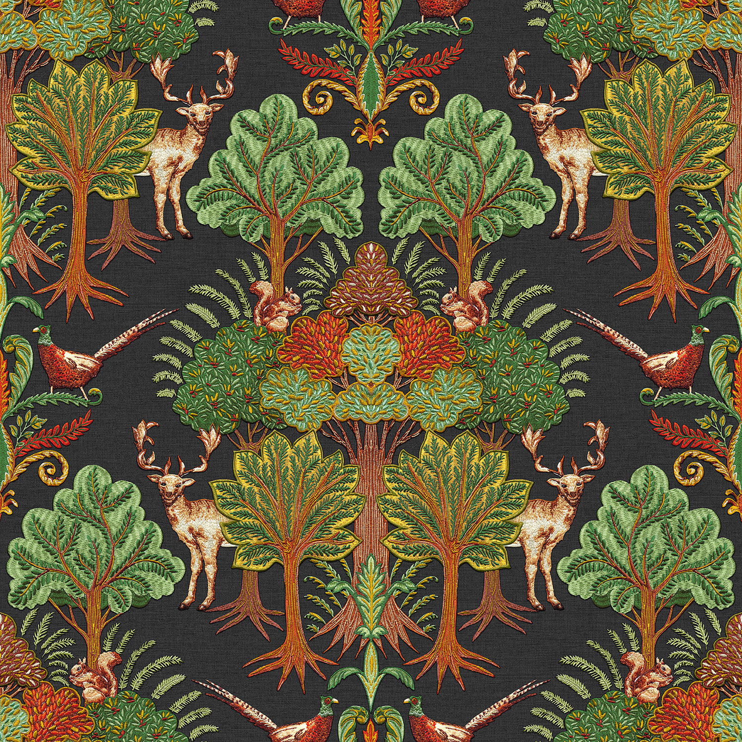 Luxury wallpaper, trees, animals, TP422306, Tapestry, Design ID