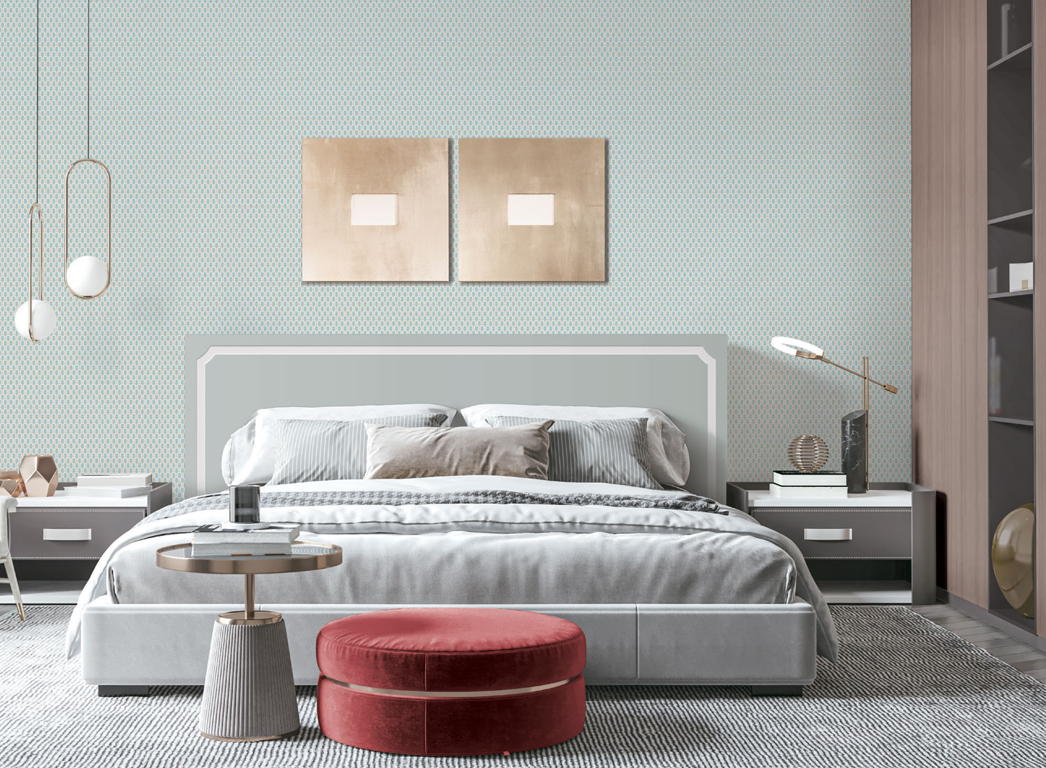 Geometric wallpaper, fabric imitation, TP422804, Tapestry, Design ID