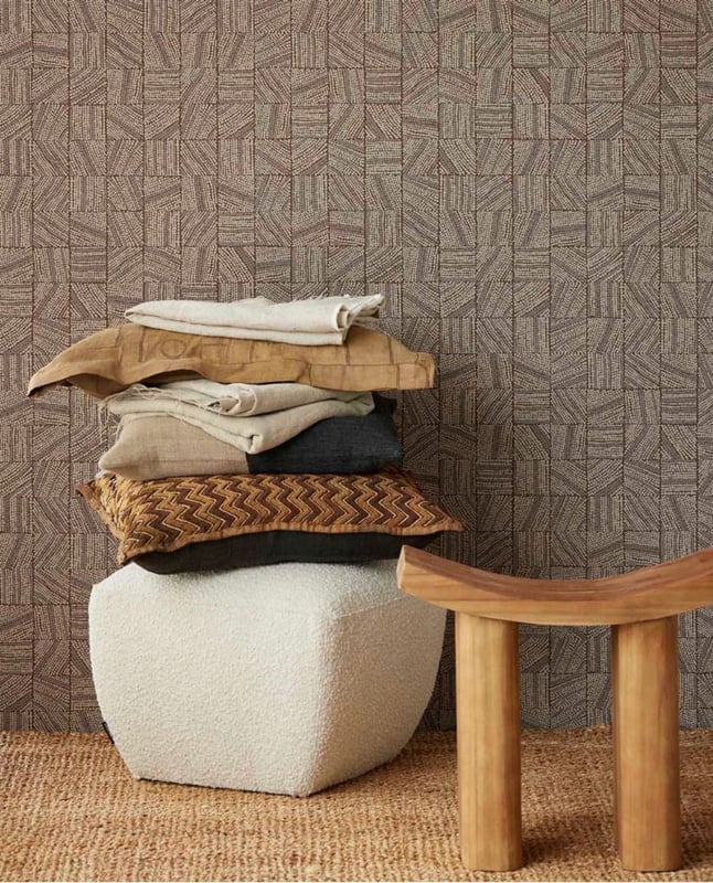 Brown-beige wallpaper, mosaic, 324032, Embrace, Eijffinger