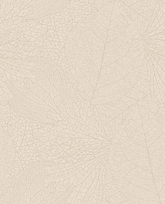 White wallpaper with metallic leaves, 324040, Embrace, Eijffinger