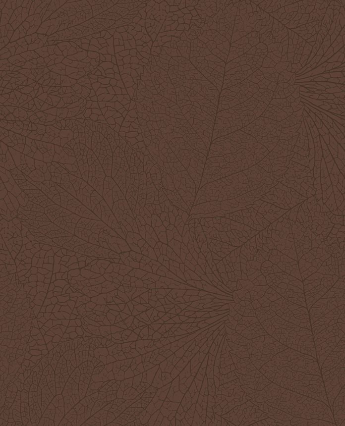 Brown wallpaper with metallic leaves, 324042, Embrace, Eijffinger
