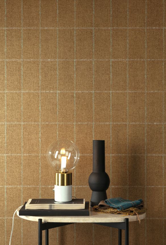 Gold-brown wallpaper, fabric imitation, ILA802, Aquila, Khroma by Masureel