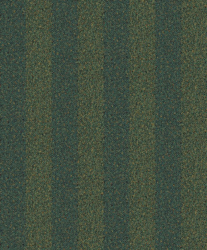 Green-gold wallpaper, imitation tweed striped fabric, ILA603, Aquila, Khroma by Masureel
