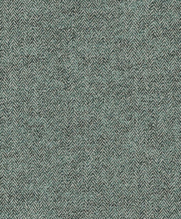 Green-silver wallpaper, fabric imitation, herringbone pattern, ILA701, Aquila, Khroma by Masureel