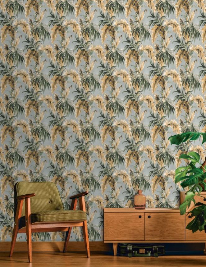 Luxury non-woven wallpaper Tropical Leaves EE22532, Essentials, Decoprint