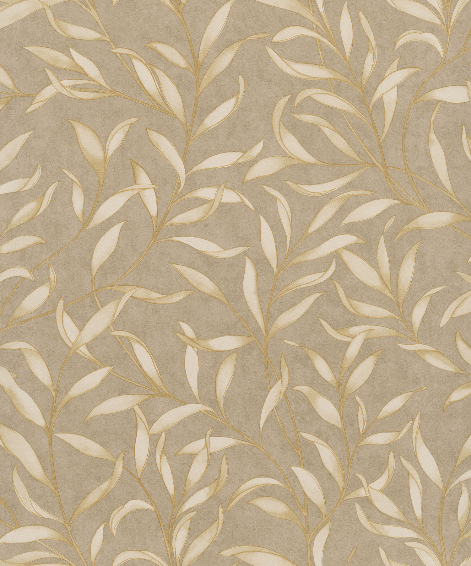 Beige wallpaper with twigs, leaves, 221322, Botanical, BN Walls