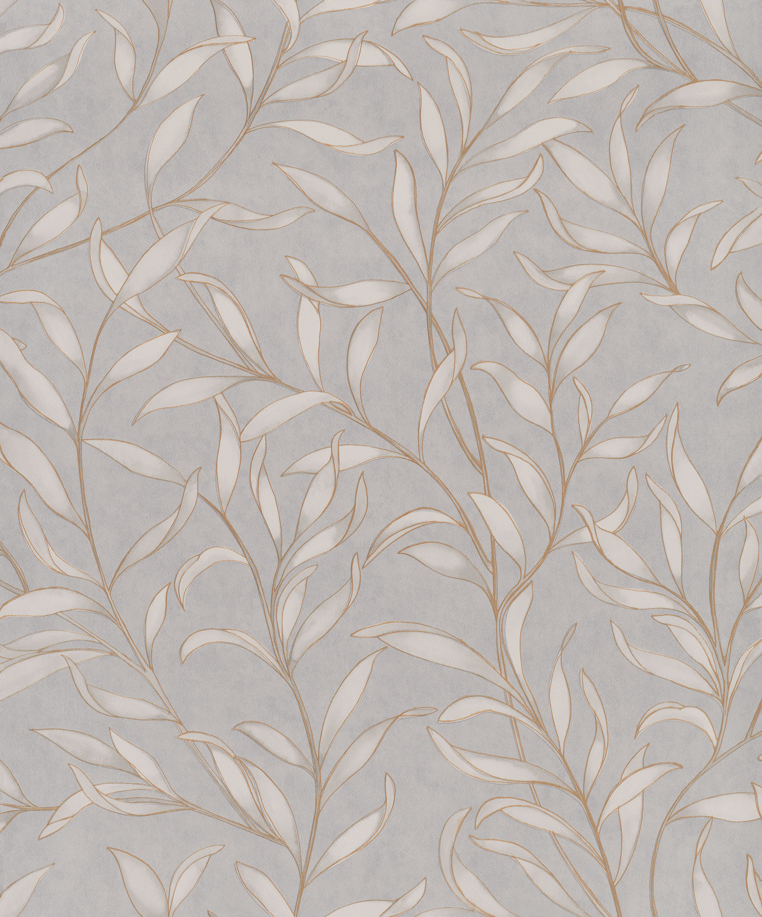 Gray wallpaper with twigs, leaves, 221326, Botanical, BN Walls