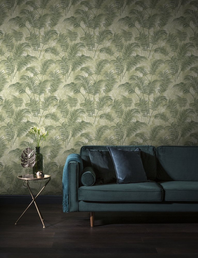 Luxury non-woven wallpaper BL22763, Tropical Leaves, Blooming, Decoprint