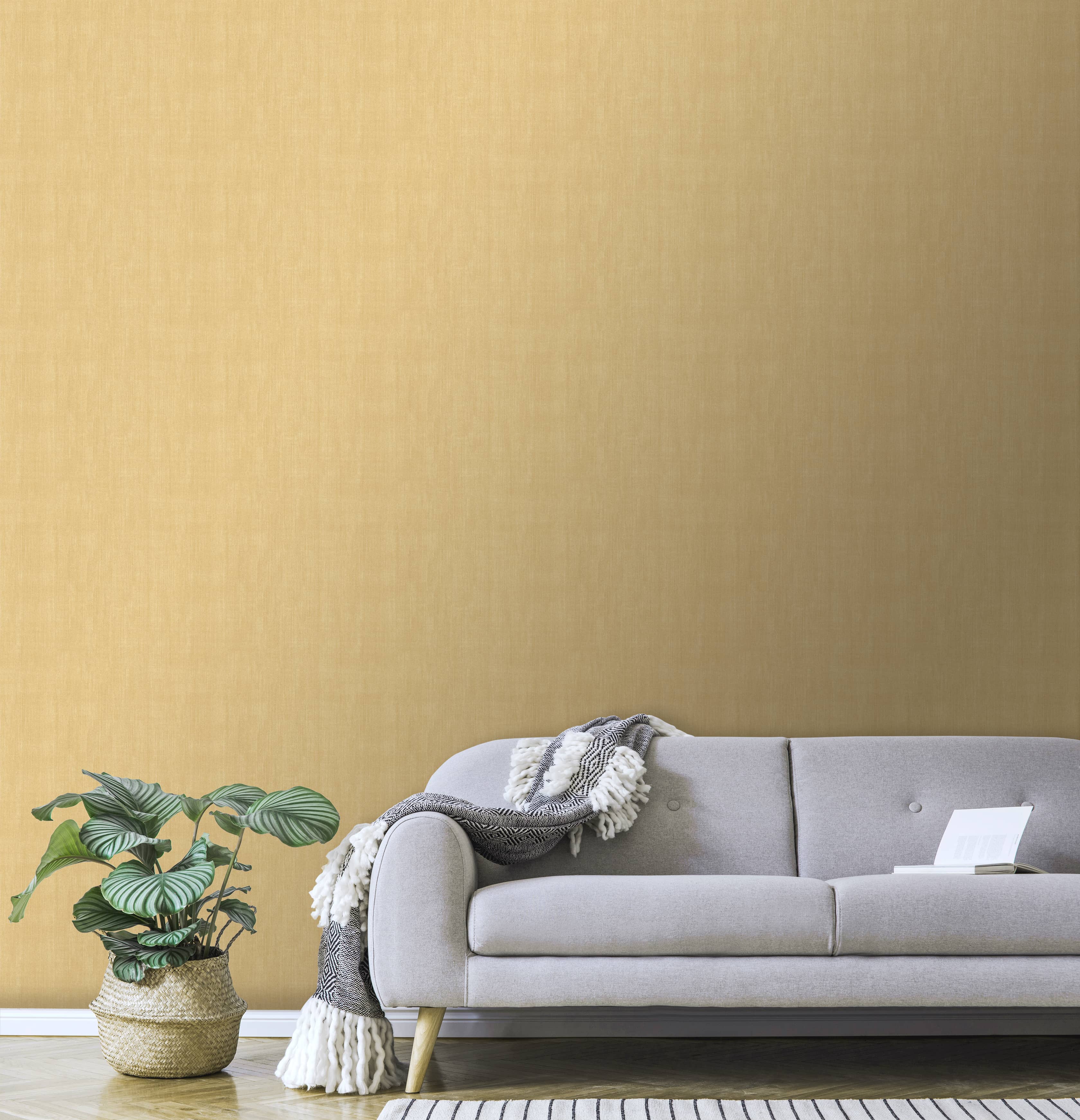 Non-woven wallpaper, ochre,  fabric imitation,  AL26205, Allure, Shades of Colour, Decoprint