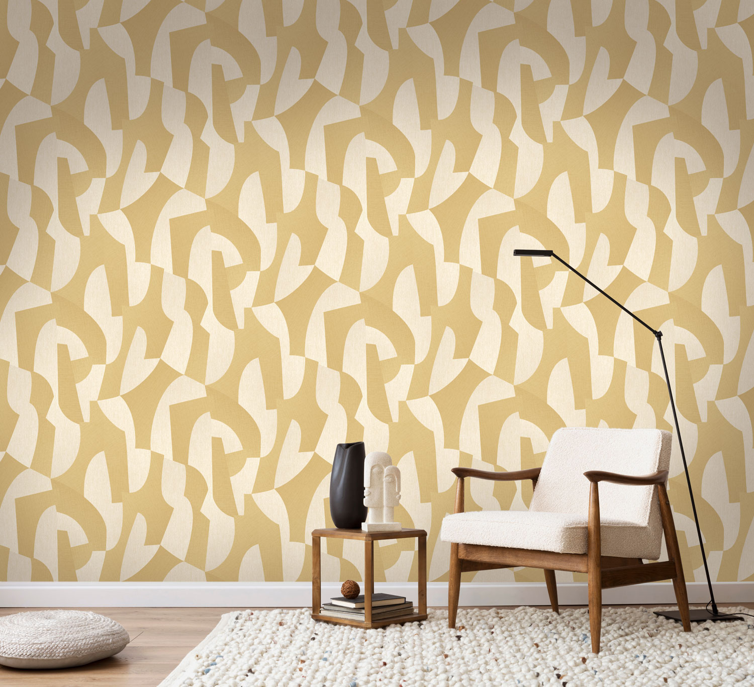 Blue-brown geometric wallpaper, AL26272, Allure, Decoprint